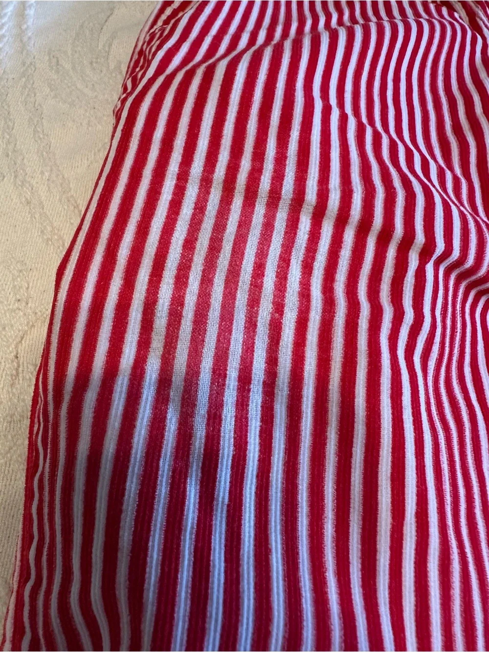 Bailey Boys size 4 Red and White Striped Elastic Waist Pants wear on knees OGC
